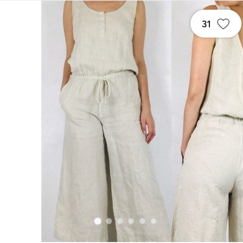 EUC Anthropologie Cloth & Stone linen jumpsuit, M